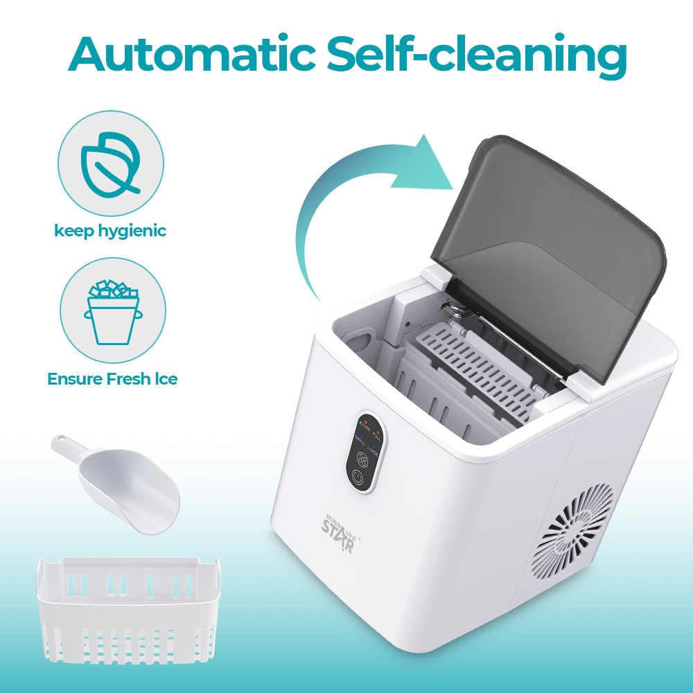 Winning Star Portable Ice Maker 12KG/24H Output, 130W, 1.2L Water Tank, Compact Design - View 4