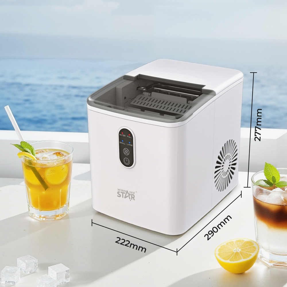Winning Star Portable Ice Maker 12KG/24H Output, 130W, 1.2L Water Tank, Compact Design - View 6