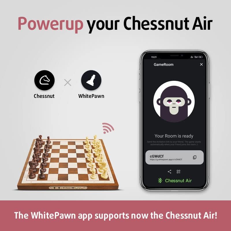 Chessnut Air Electronic Chess Set, A magnificently Handcrafted Wooden Chess Board with Extra Queens,LEDs, AI Adaptive Electronic Chess Set Game and App with Computer Chess Board - View 5