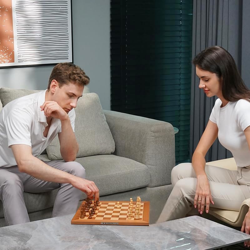 Chessnut Air+ Electronic Chess Set with Full Wooden Board, Extra Queens, LEDs, AI Adaptive Game and App with Computer Chess Board - View 5