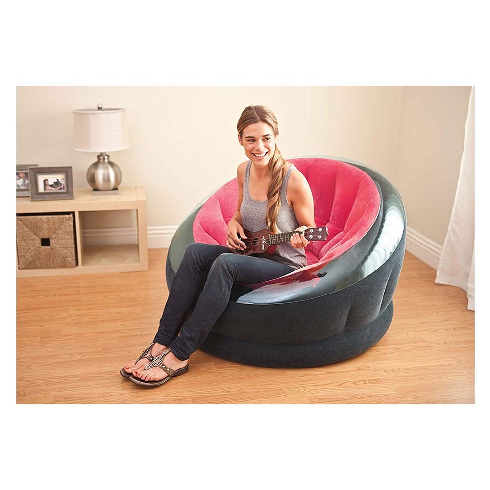 Intex Empire Inflatable Chair Pink Velvet Water-Resistant Indoor/Outdoor 3
