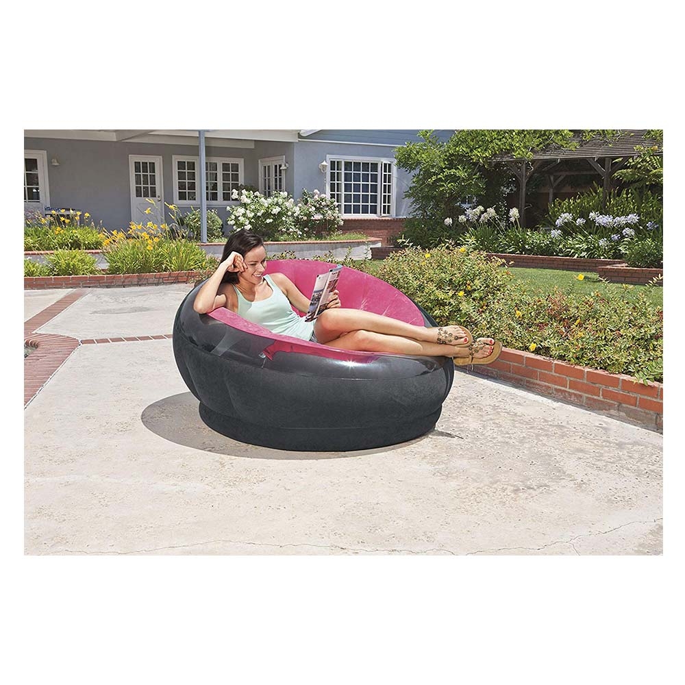 Intex Empire Inflatable Chair Pink Velvet Water-Resistant Indoor/Outdoor 4