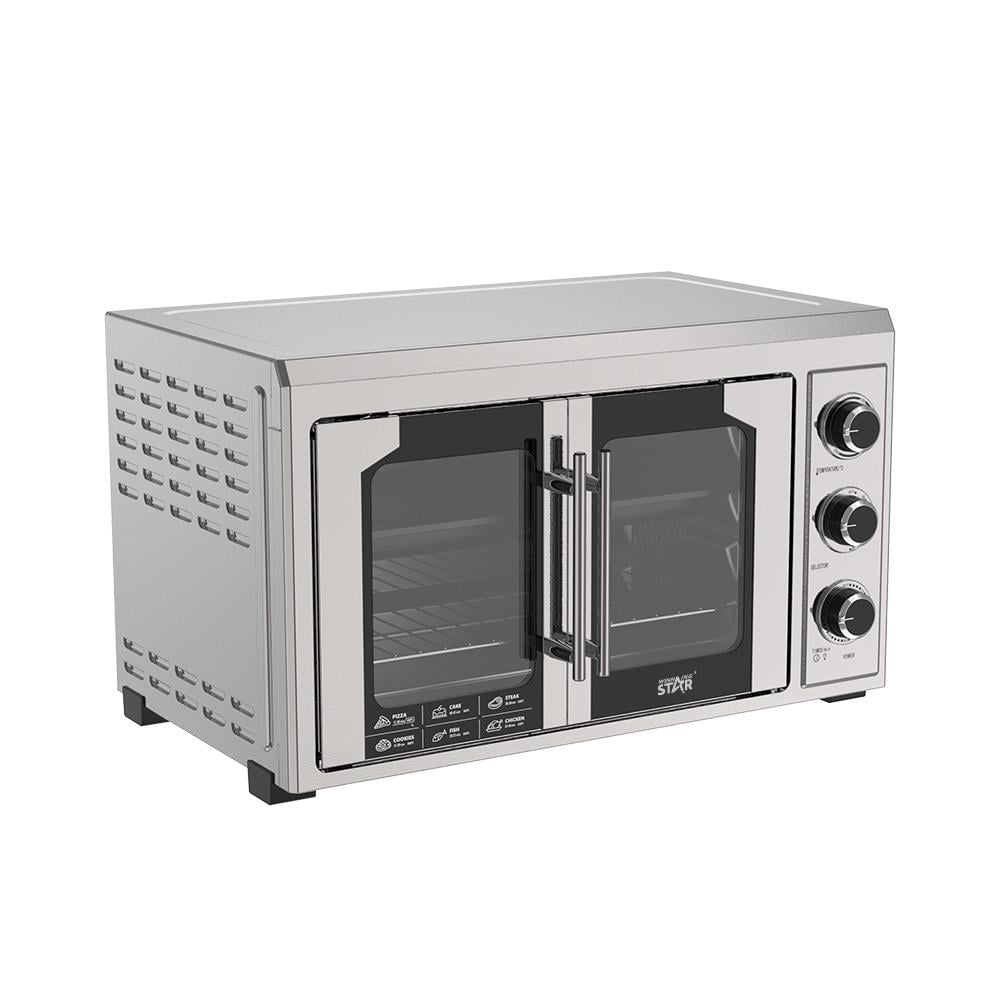 Winning Star Electric Oven, 45L Capacity, French Glass Door, Baking Tray, Pizza Tray, Rotating Grill, Interior Lighting, 2000W, Silver, St-9850 - View 2