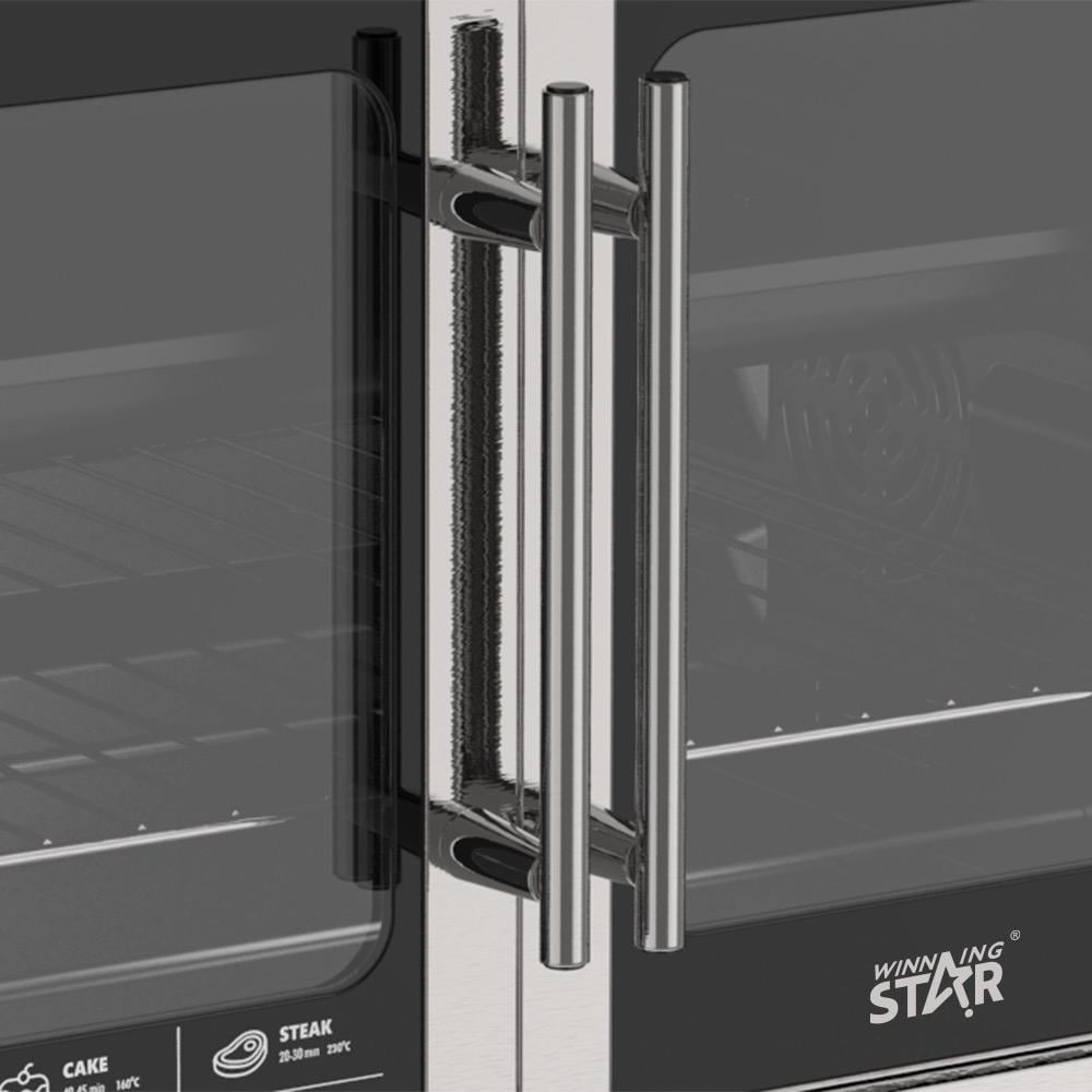 Winning Star Electric Oven, 45L Capacity, French Glass Door, Baking Tray, Pizza Tray, Rotating Grill, Interior Lighting, 2000W, Silver, St-9850 - View 4