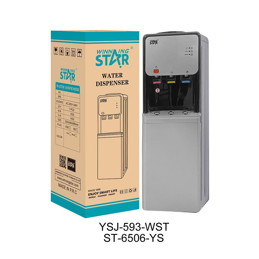 Winning Star Water Cooler, Top Loading, Hot/Cold/Normal, Stand, Elegant Design, Safety Lock, 550 Watts, Grey, St-6506-Ys - View 9