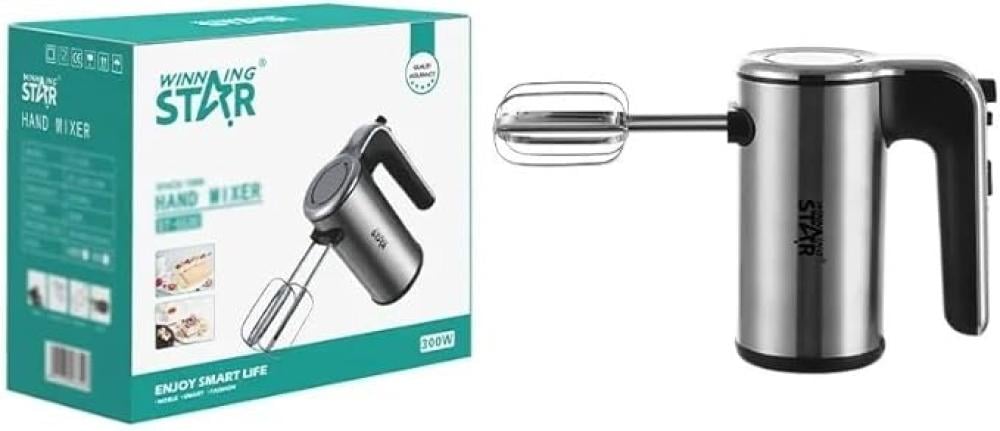 Winning Star Hand Mixer, 5 Speeds, Multi-Purpose, 200 Watts, Silver, St-5534 - View 2