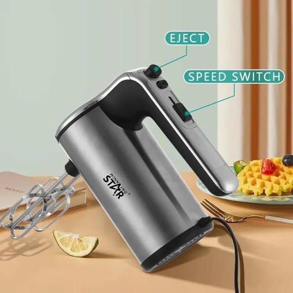 Winning Star Hand Mixer, 5 Speeds, Multi-Purpose, 200 Watts, Silver, St-5534 - View 3