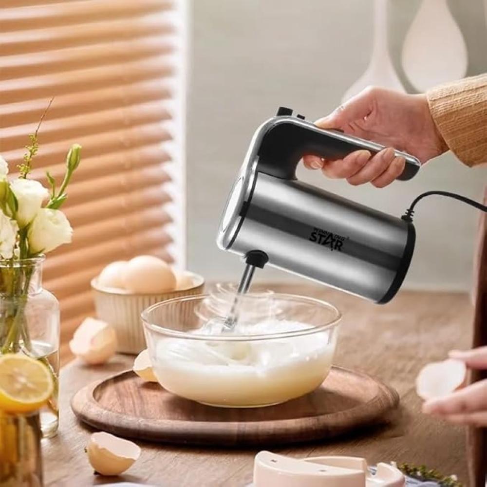 Winning Star Hand Mixer, 5 Speeds, Multi-Purpose, 200 Watts, Silver, St-5534 - View 4