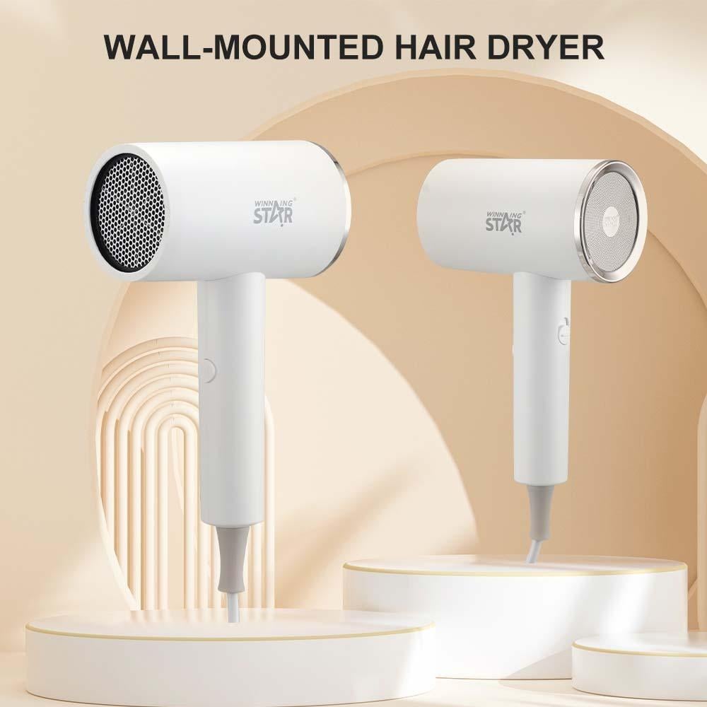 Winning Star Hair Dryer, Anti-Scald Nozzle, Wall Mounted, 1600W, White, St-5718 - View 2