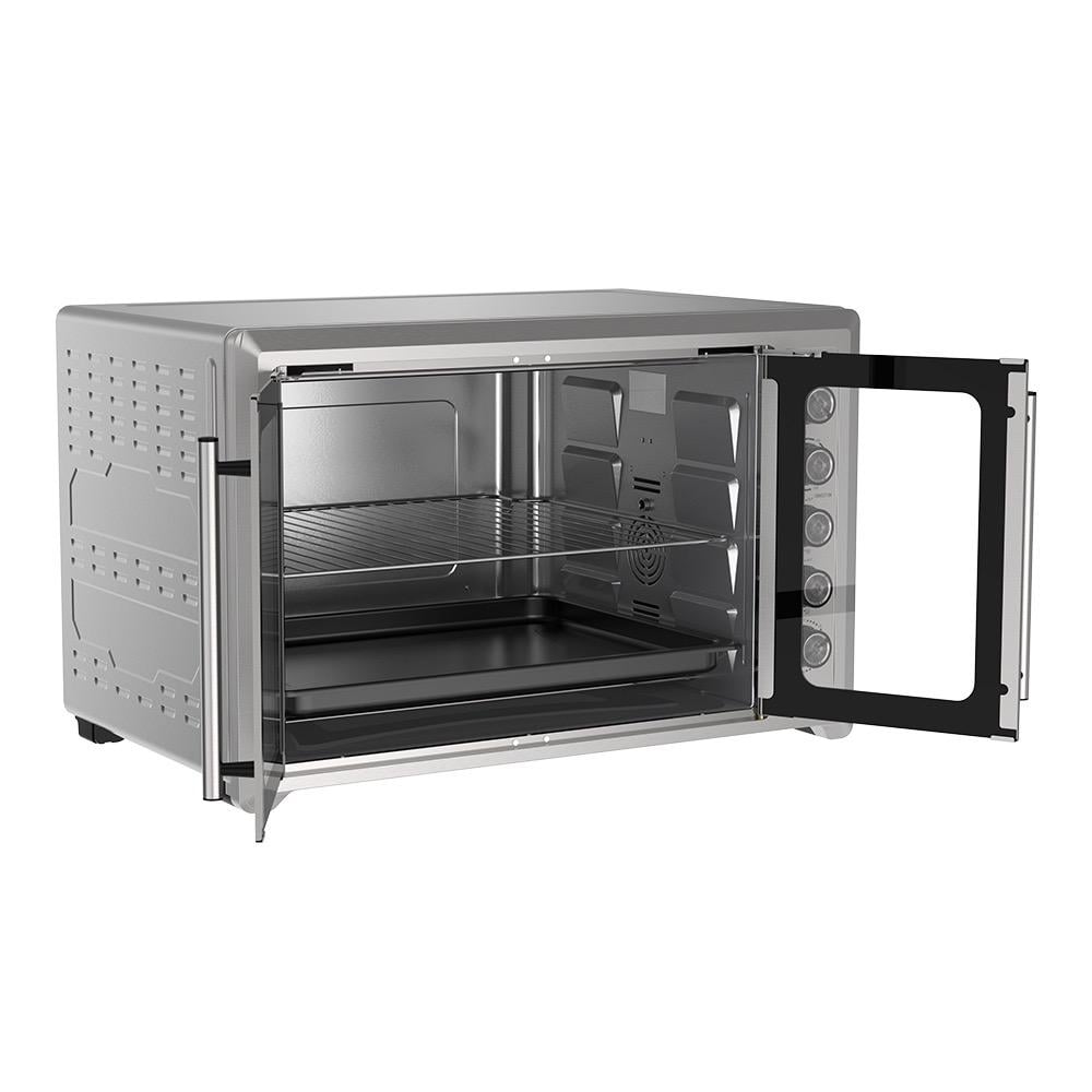 Winning Star Electric Oven, 100L Capacity, French Glass Door, Baking Tray, Pizza Tray, Rotating Grill, Interior Lighting, 2800W, Silver, St-9852 - View 3