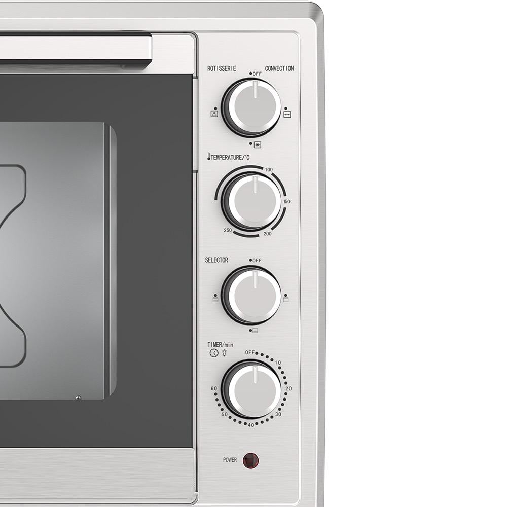 Winning Star Electric Oven, 75L Capacity, Baking Tray, Pizza Tray, Rotating Grill, 2800W, Silver, St-9794 - View 2