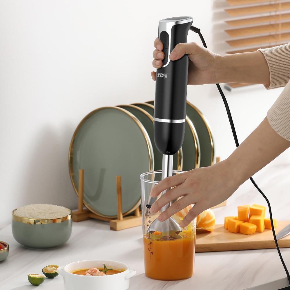 Winning Star Hand Blender, 2 In 1 Mixing And Mashing, Steel Blades, 2 Speeds, 400 Watts, Black, St-5553 - View 7