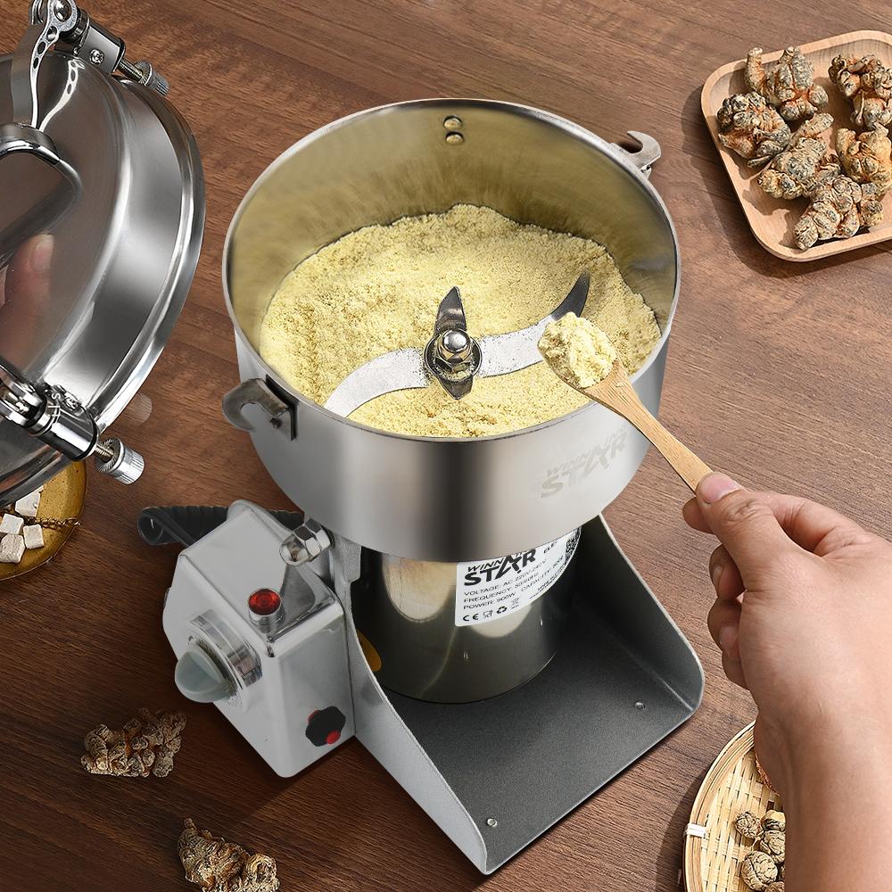 Winning Star Star Produces A Multi-Functional Grinder, 500G Capacity, Grinding Grains, Coffee, Spices, Herbs, 6 Blades, Timer, 900 Watts, Silver, St-9401 - View 7