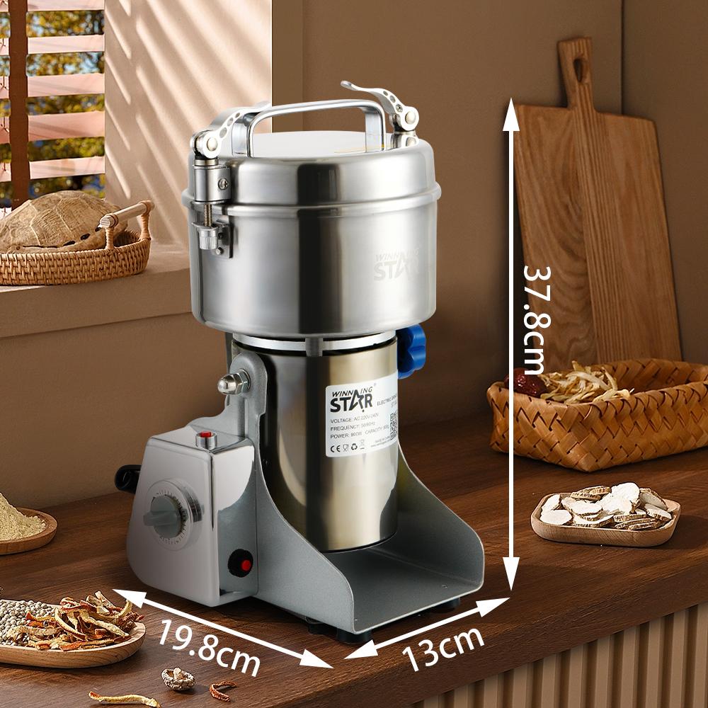 Winning Star Star Produces A Multi-Functional Grinder, 500G Capacity, Grinding Grains, Coffee, Spices, Herbs, 6 Blades, Timer, 900 Watts, Silver, St-9401 - View 9