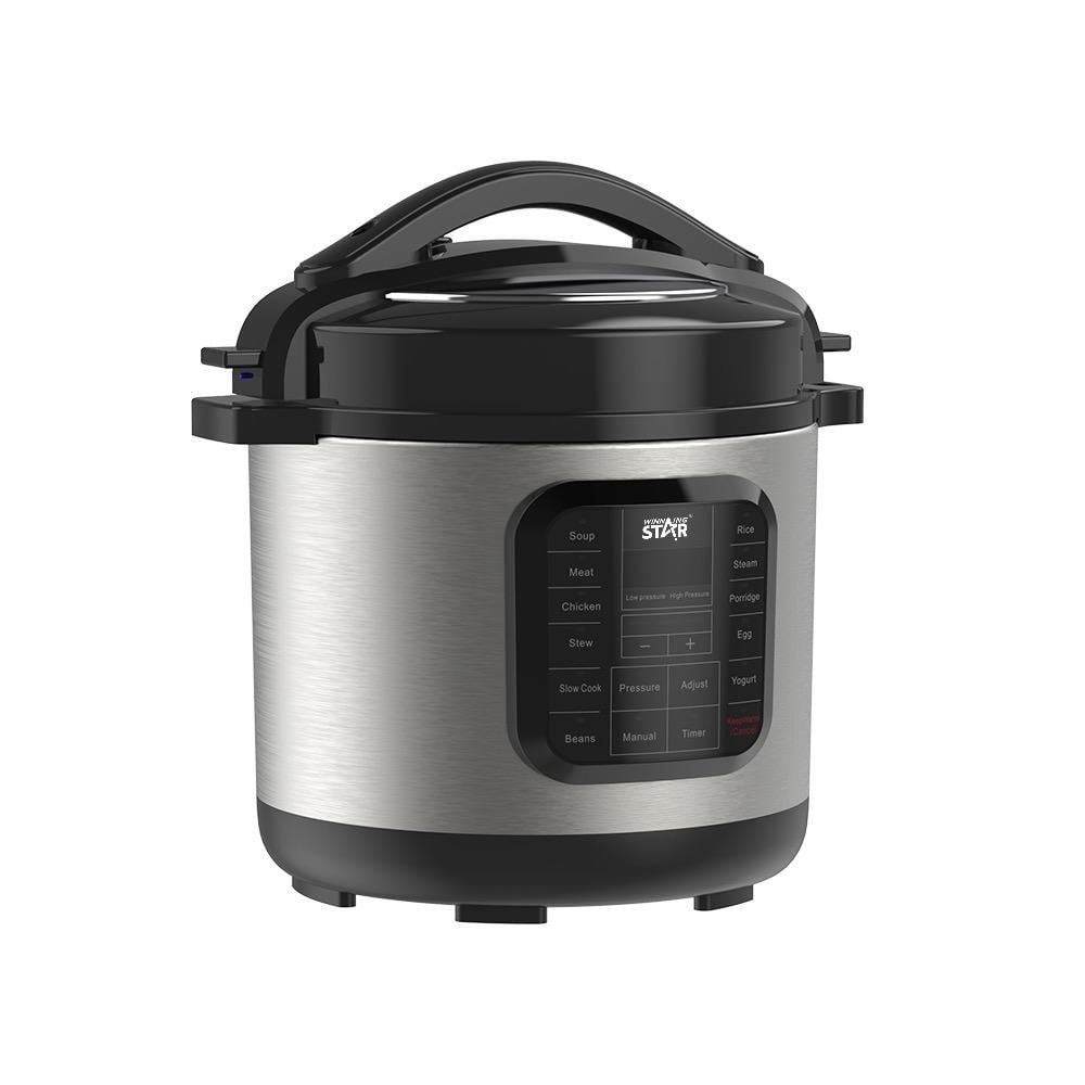 Winning Star, Pressure Cooker, 8 Liter Capacity, Digital, 14 Functions, Measuring Spoon And Cup Attachments, Stainless Steel, 1300 Watts, Black Silver, M/St-9314 - View 3