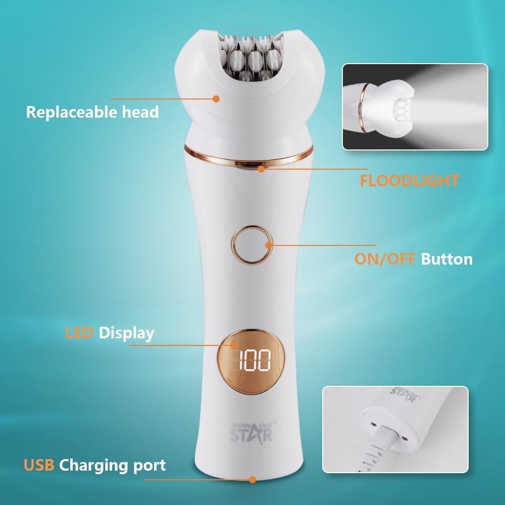 Winning Star Hair Removal Device, Shaver Accessories, Skin Polishing Device, Massage Head, Facial Cleansing Brush, 5W, White, Model St-5820 - View 10