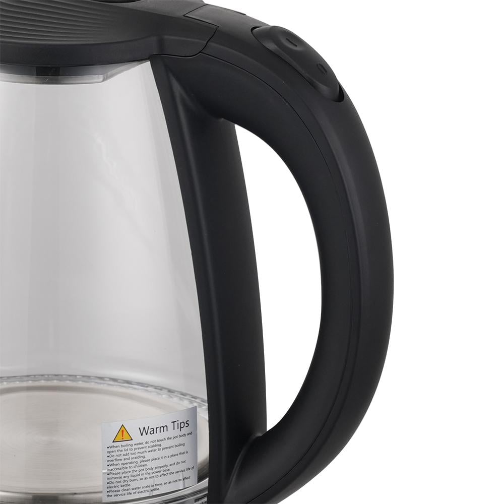 Winning Star Electric Glass Kettle, 1.8L Capacity, Waterless Start Protection, 1500W, Black, St-6042 - View 3