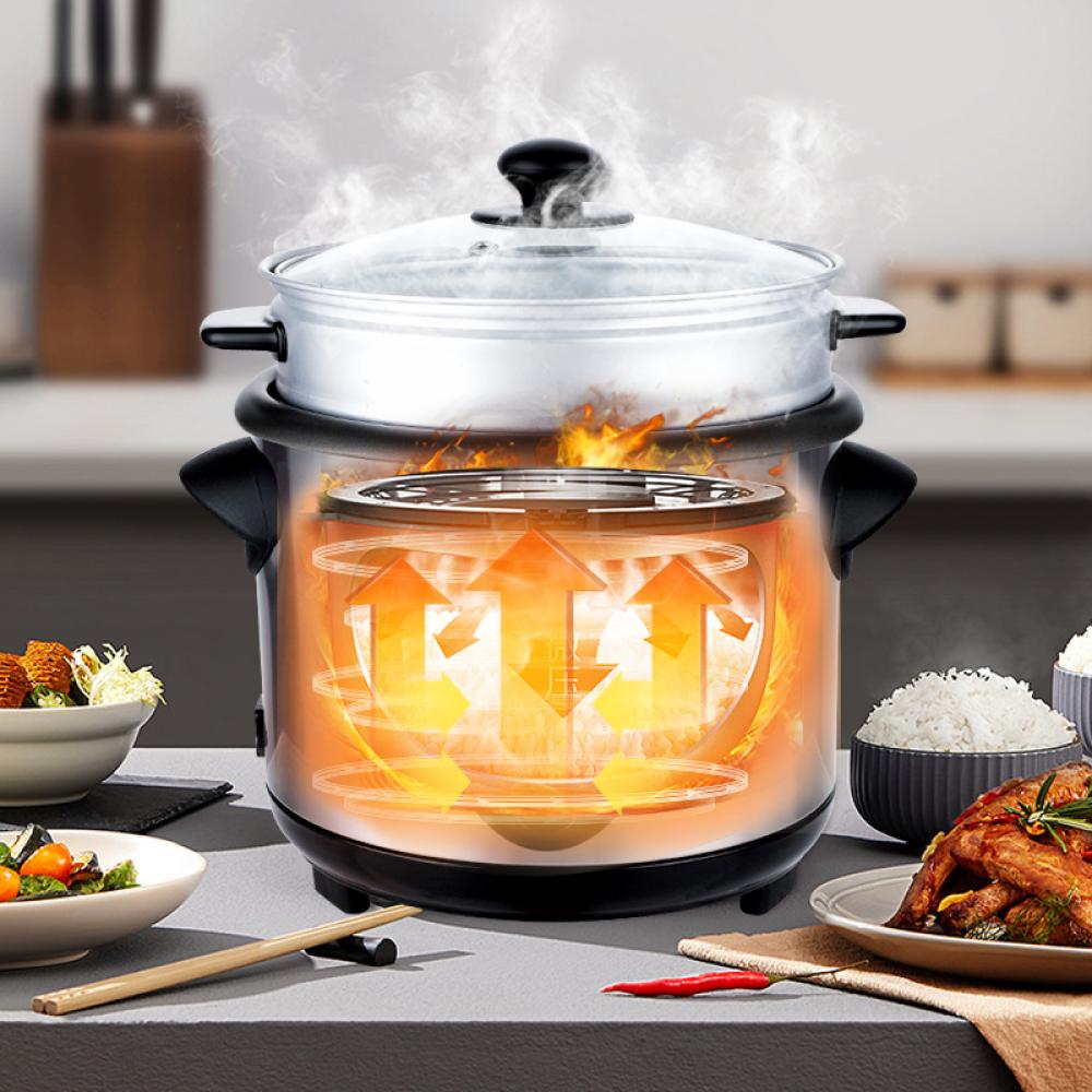 Winning Star Rice Cooker, 2.2L Capacity, Steam Cooking, Removable Steam Tray, Non-Stick, 900W, Silver, St-9352 - View 4