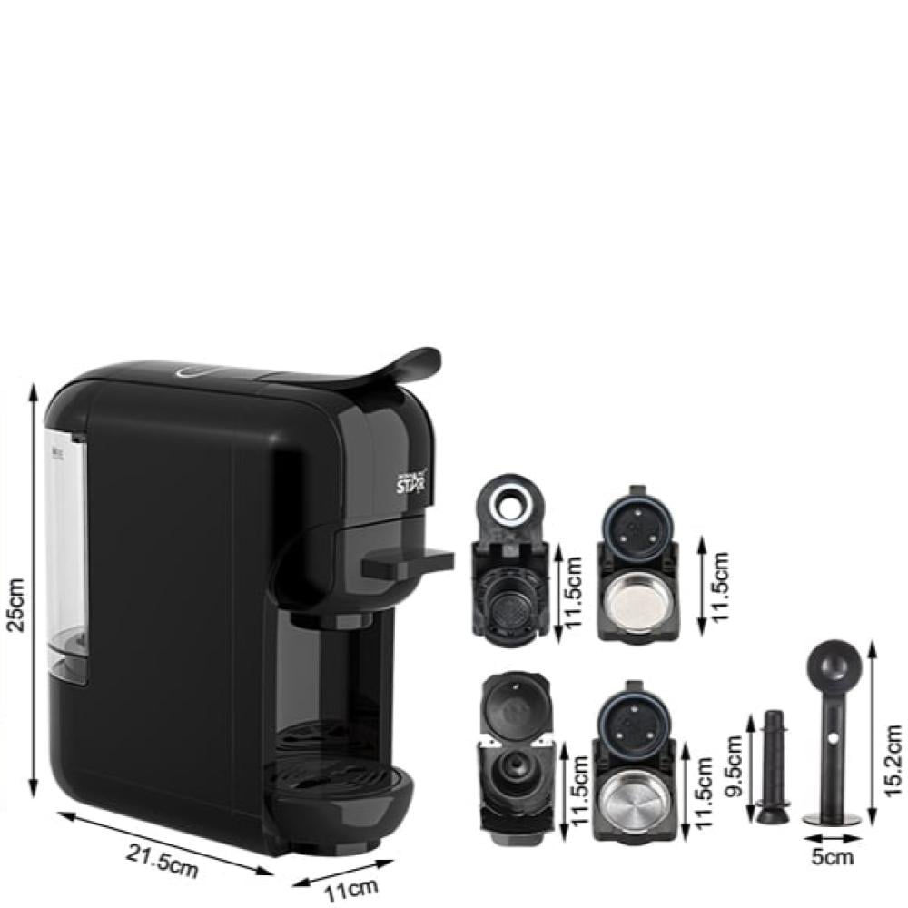 Winning Star Espresso Coffee Machine, 600Ml Capacity, Capsules, Multi-Function, 1450 Watts, Black, St-9705 - View 4