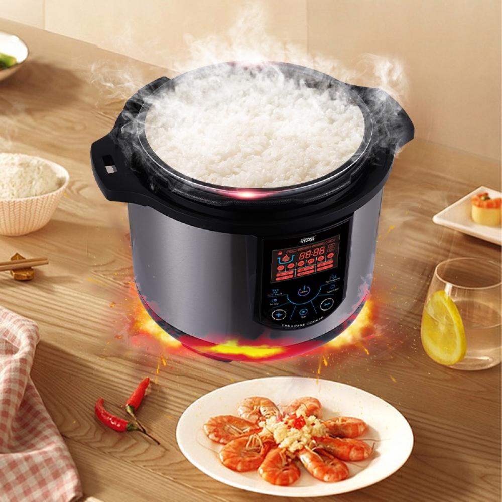 Winning Star, Pressure Cooker, 10 Liter Capacity, Digital, 14 Functions, Measuring Spoon And Cup Accessories, Stainless Steel, 1350 Watts, Black Silver, M/St-9336 - View 3