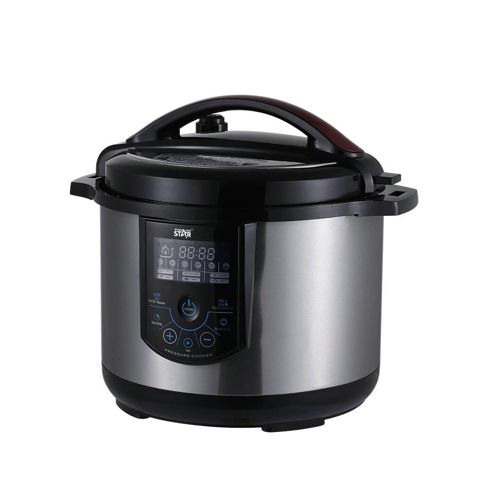 Winning Star, Pressure Cooker, 10 Liter Capacity, Digital, 14 Functions, Measuring Spoon And Cup Accessories, Stainless Steel, 1350 Watts, Black Silver, M/St-9336 - View 6