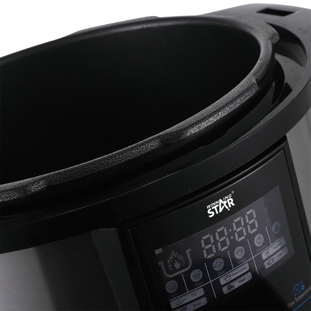 Winning Star, Pressure Cooker, 10 Liter Capacity, Digital, 14 Functions, Measuring Spoon And Cup Accessories, Stainless Steel, 1350 Watts, Black Silver, M/St-9336 - View 12