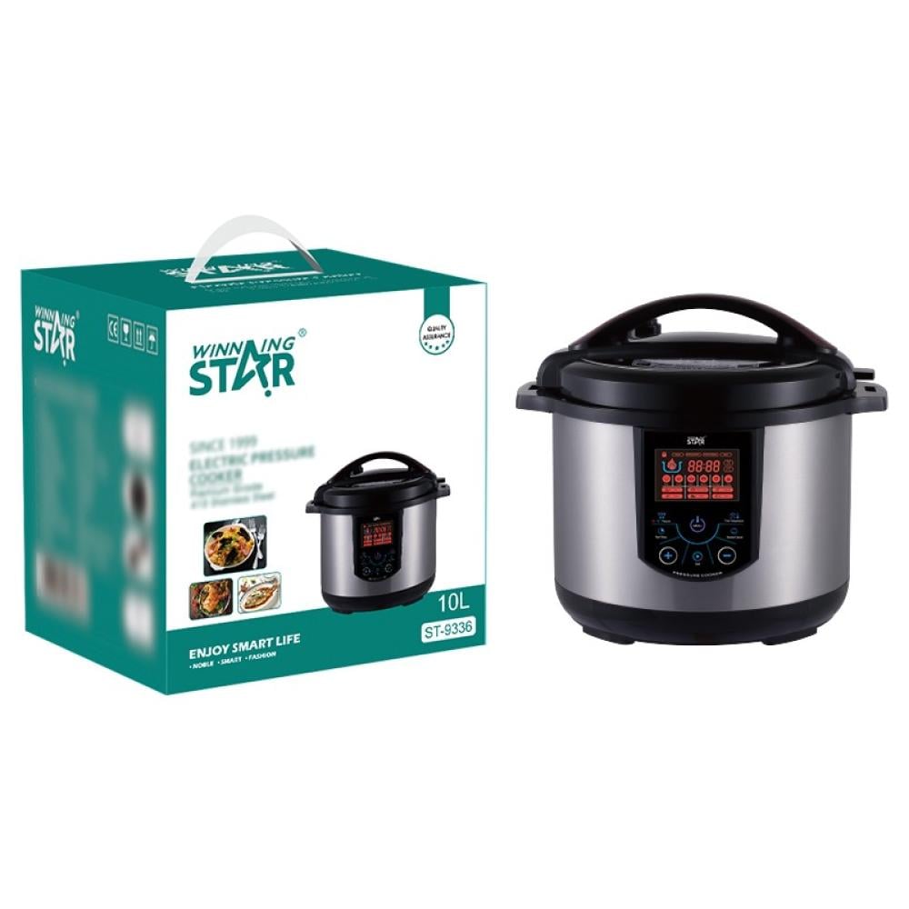 Winning Star, Pressure Cooker, 10 Liter Capacity, Digital, 14 Functions, Measuring Spoon And Cup Accessories, Stainless Steel, 1350 Watts, Black Silver, M/St-9336 - View 15