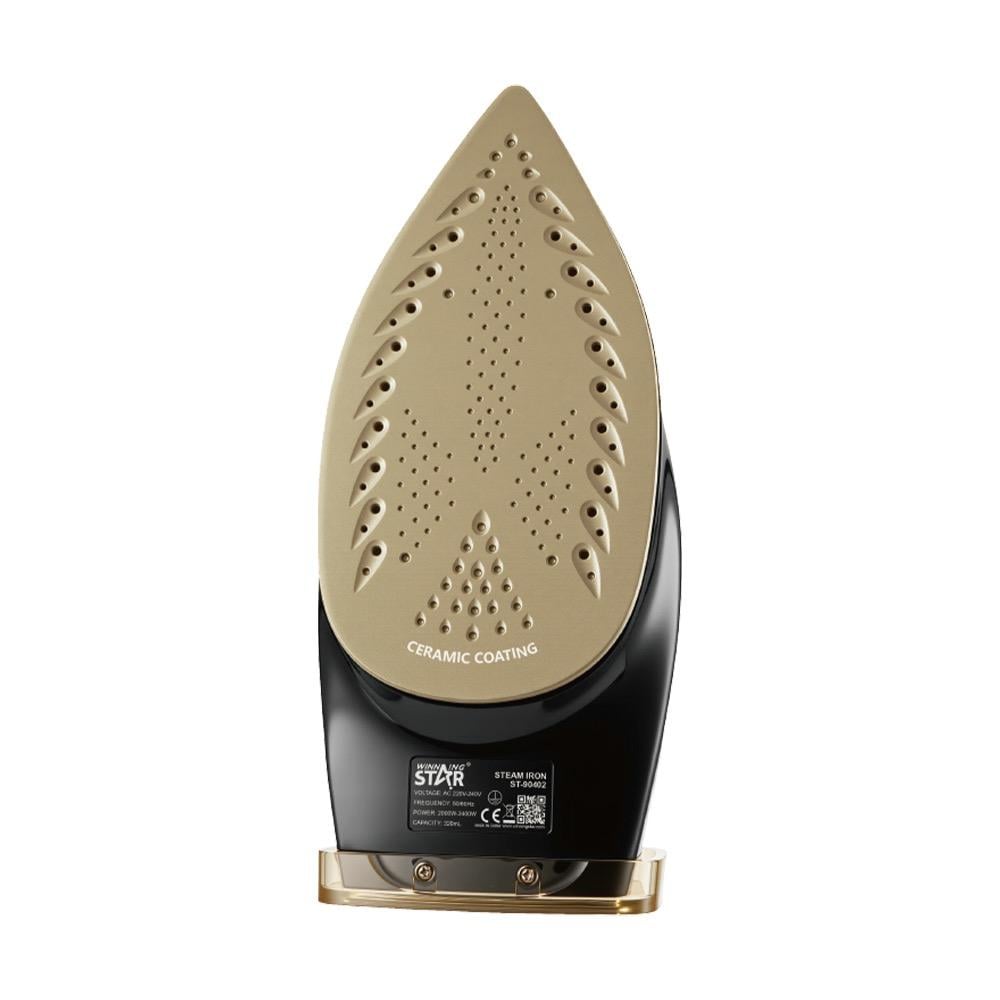 Winning Star Steam Iron, 320Ml Capacity, Self-Cleaning, Drip-Proof, Anti-Scale, 2400W, Black Gold, Model St-90402 - View 2