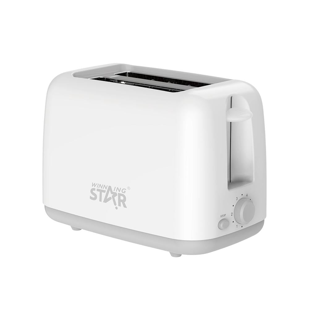 Winning Star Toaster, 2 Slices, 6 Browning Levels, Removable Crumb Tray, Stainless Steel Top Lid, White, St-9359 - View 3
