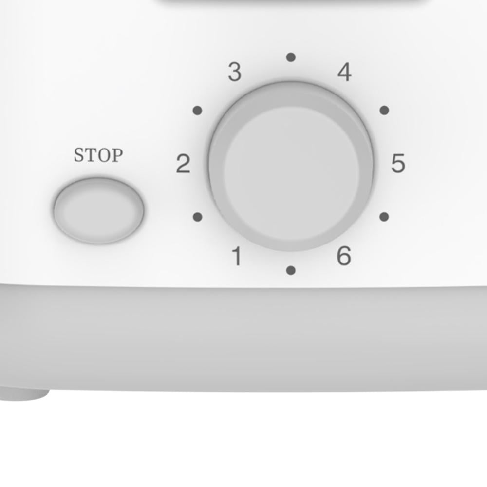 Winning Star Toaster, 2 Slices, 6 Browning Levels, Removable Crumb Tray, Stainless Steel Top Lid, White, St-9359 - View 5