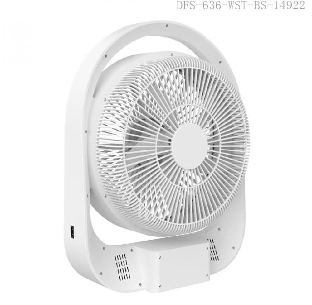 Winning Star Table Fan, 12 Inch, 5 Blade, Rechargeable, Digital Display, 2 Speeds, 6V Battery, 18W, White, St-4056 - View 4
