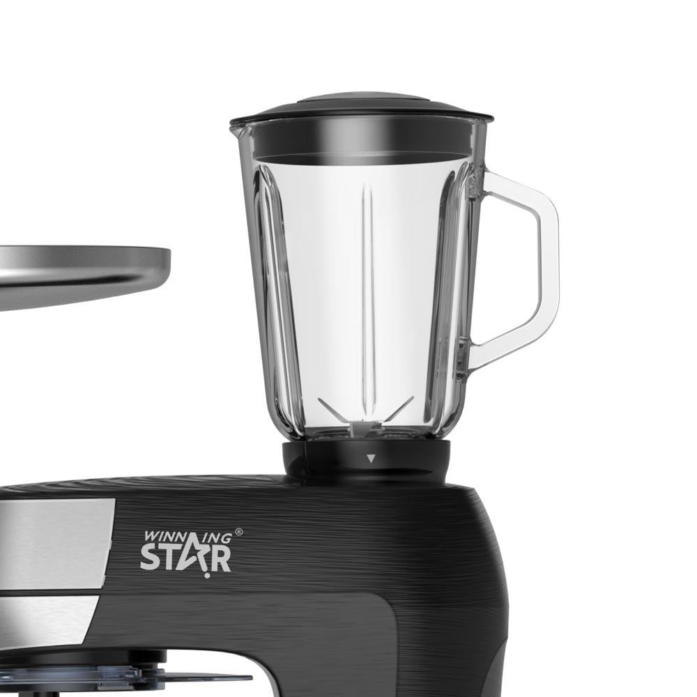 Winning Star Food Processor, 5L Capacity, Kneading Machine, Chopper, Blender, Pouring Shield, 6 Speeds With Pulse, 2000W, Black Silver, St-5305 - View 2