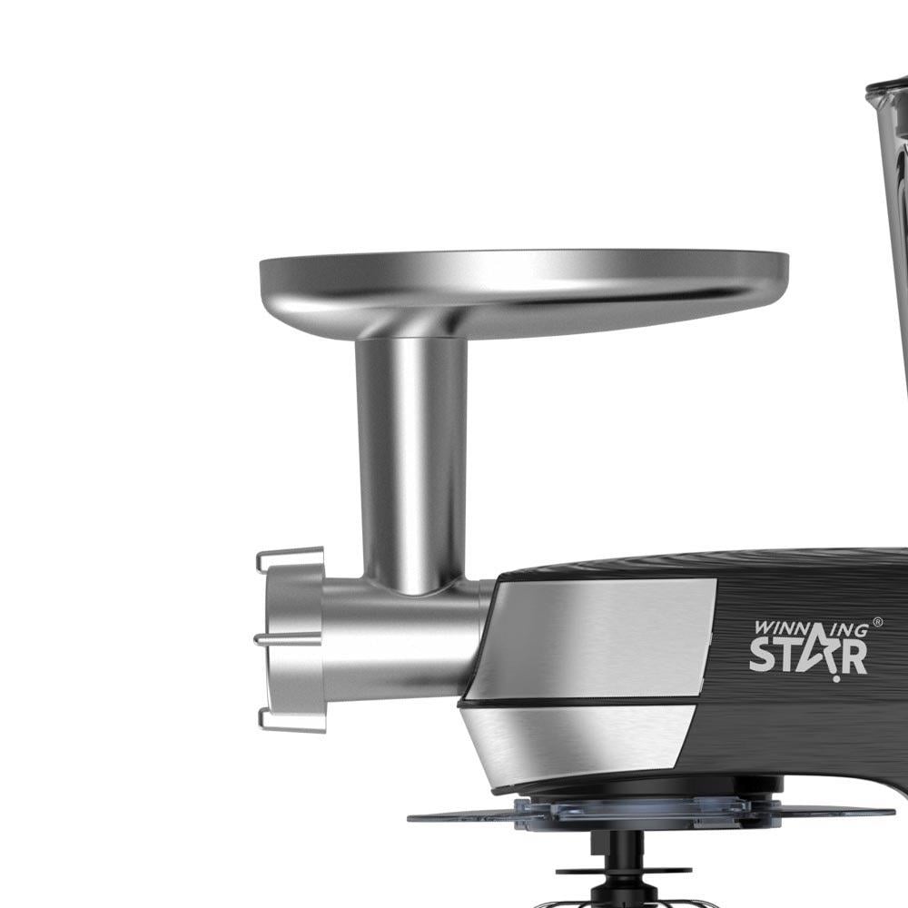 Winning Star Food Processor, 5L Capacity, Kneading Machine, Chopper, Blender, Pouring Shield, 6 Speeds With Pulse, 2000W, Black Silver, St-5305 - View 3