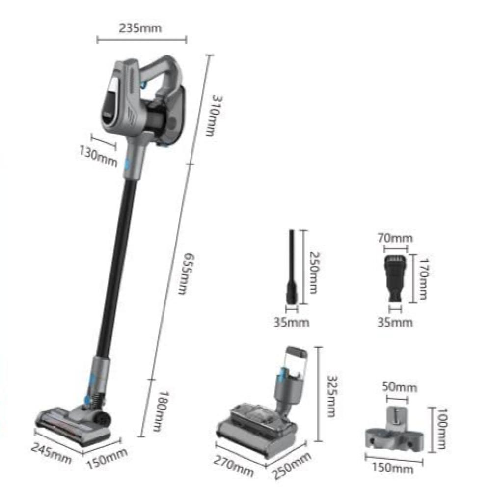 Winning Star Upright Vacuum Cleaner, 1.2L Capacity, Wet/Dry, Equipped With Dust Filter, For Floors, Carpets And Closets, 550W, Grey, St-5046 - View 6