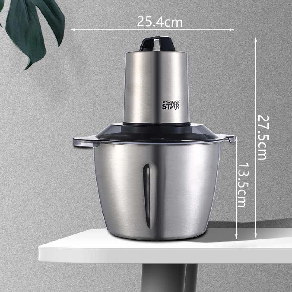 Winning Star Food Chopper, 3L Capacity, Stainless Steel Bowl, Quad Blades, 2 Speeds, 300W, Black Silver, St-5507 - View 6