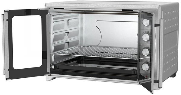 Winning Star ST-9851 Electric Oven, 75 Liters, 2800 Watts, Glass Door, Rotisserie - Silver - View 3