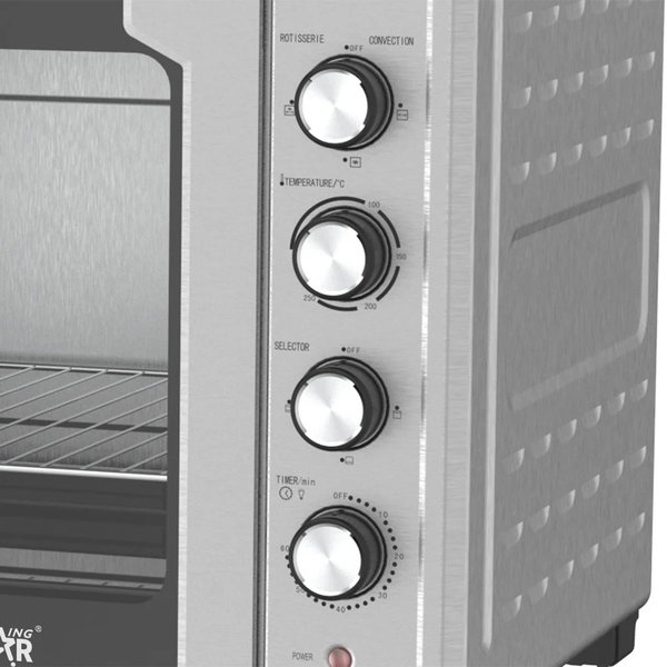Winning Star ST-9851 Electric Oven, 75 Liters, 2800 Watts, Glass Door, Rotisserie - Silver - View 5