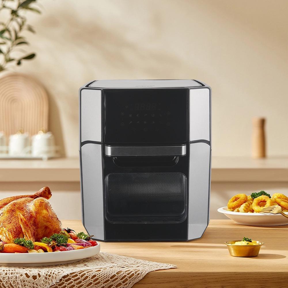 Winning Star Air Fryer, 12L Capacity, Digital, With Grill And Non-Stick Food Basket, 1800W, Black/Silver, Model St-9686 - View 3