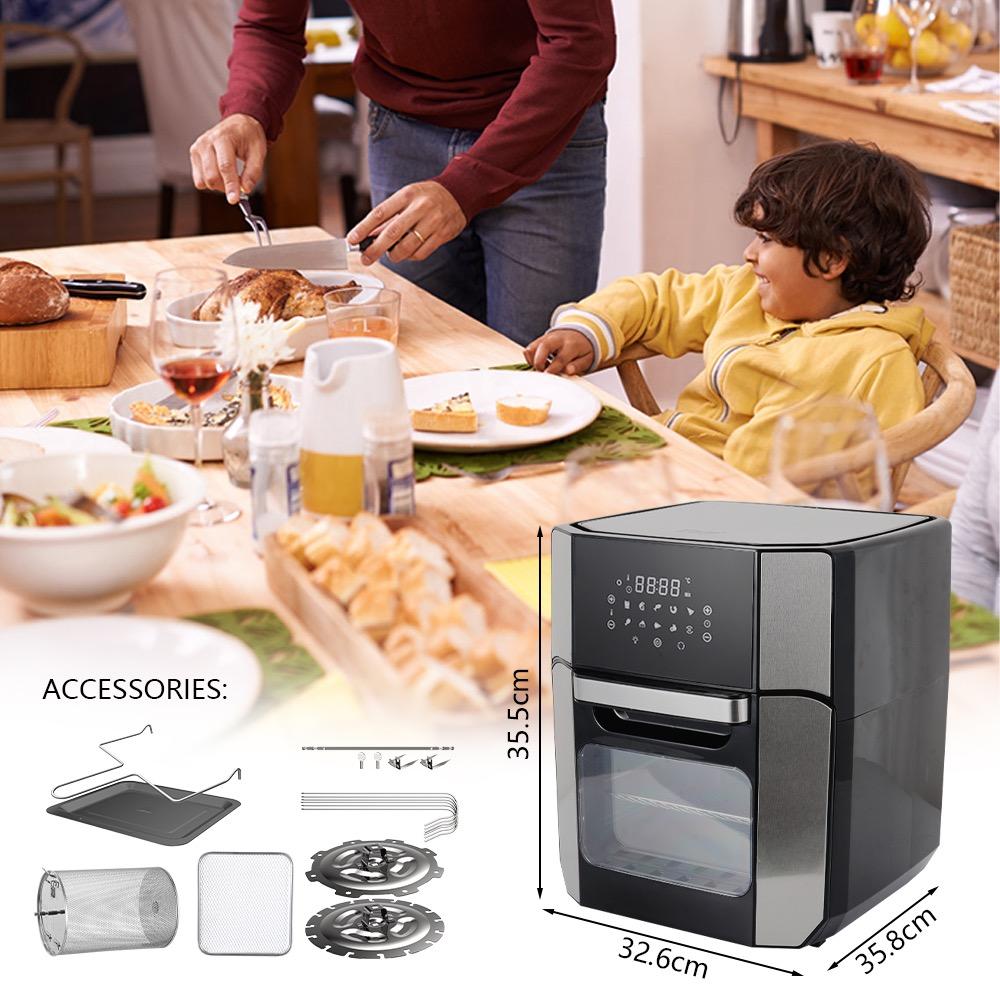 Winning Star Air Fryer, 12L Capacity, Digital, With Grill And Non-Stick Food Basket, 1800W, Black/Silver, Model St-9686 - View 6