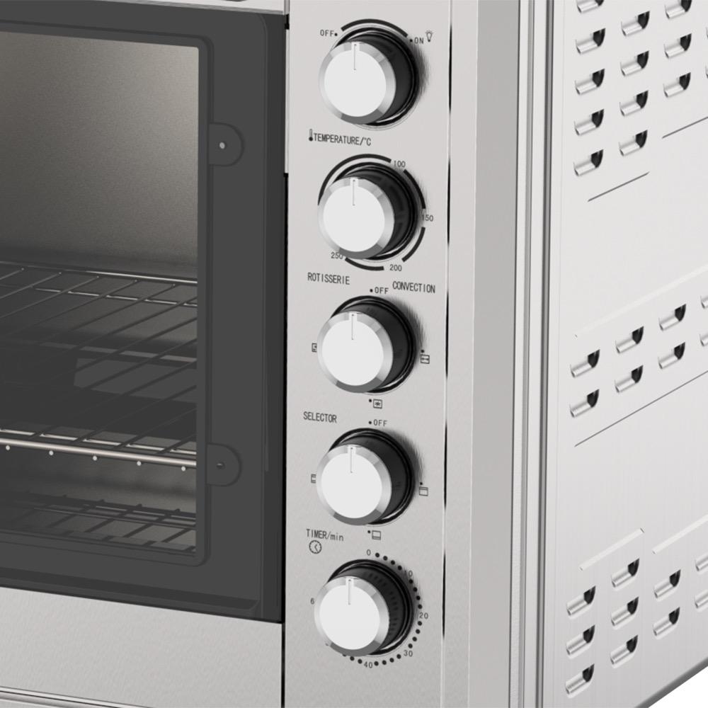 Winning Star Electric Oven, 100L Capacity, Baking Tray, Pizza Tray, Rotating Grill, 2800W, Silver, St-9795 - View 2