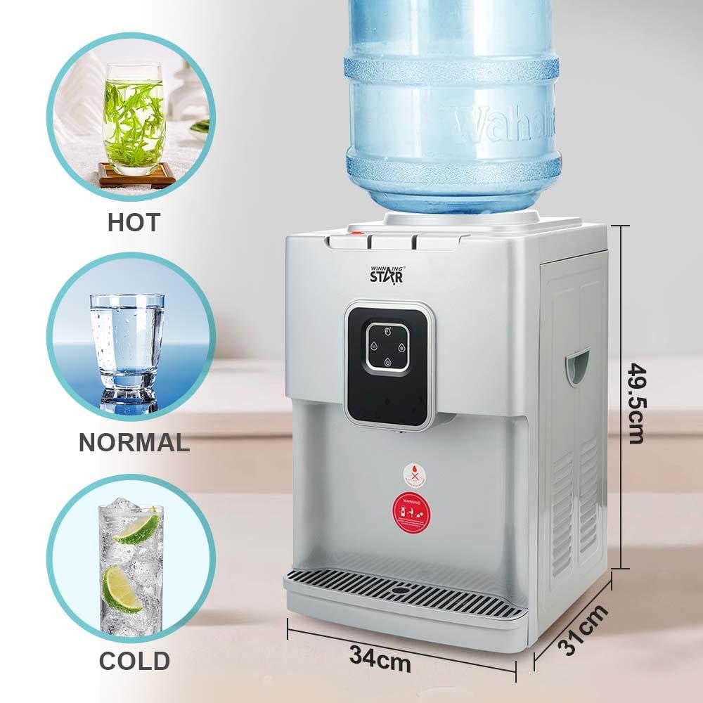 Winning Star Water Cooler, Top Loading, Hot/Cold, Normal, Table, Elegant Design, 500 Watts, White, St-6508 - View 2