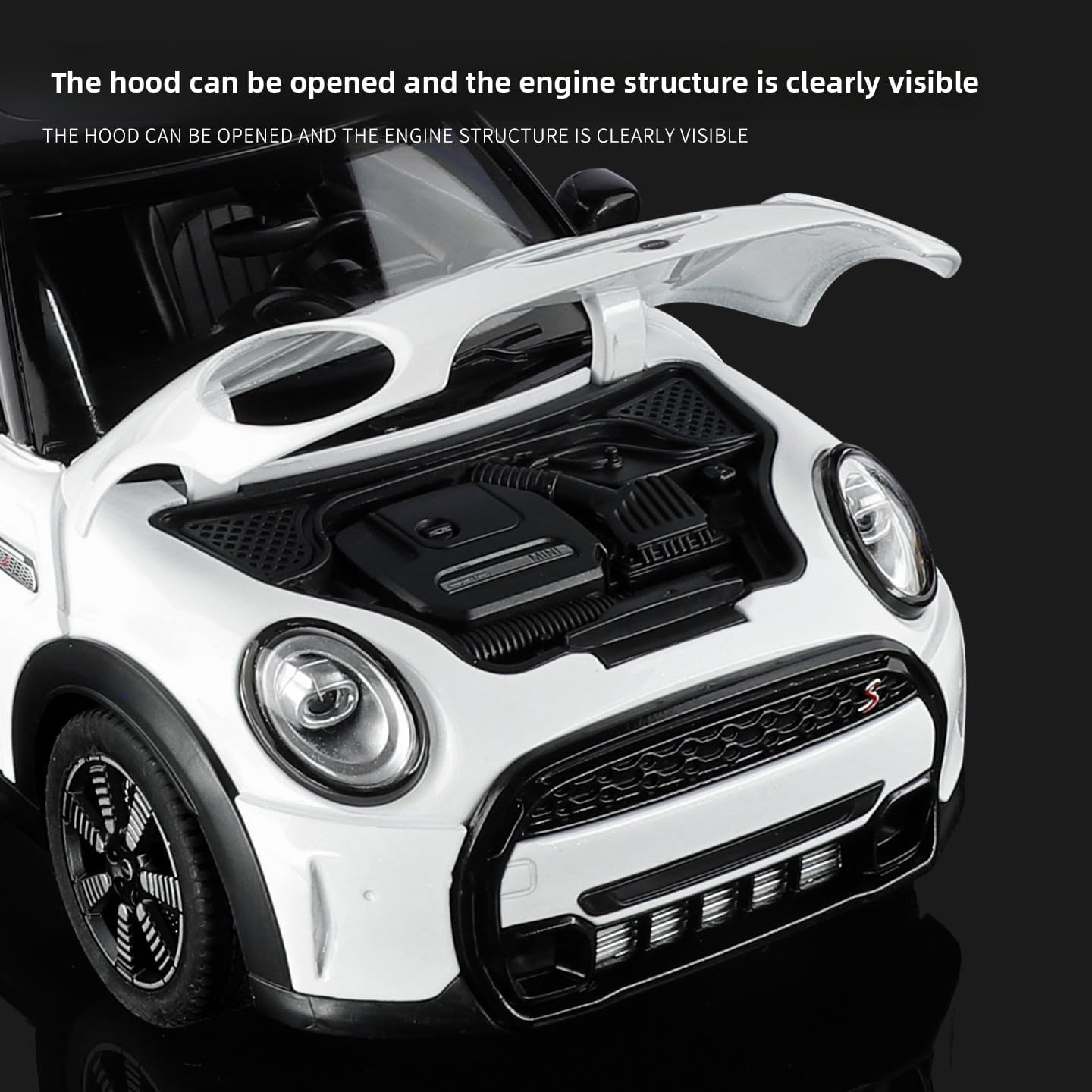 Order HMB 1:18 Mini Cooper S Diecast Model Car White Black Roof