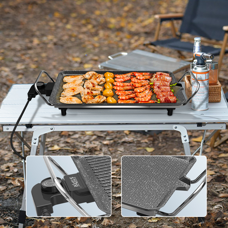 Winning Star Standing Electric Grill 1360W Cast Aluminum Non-Stick with Overheat Protection - View 2