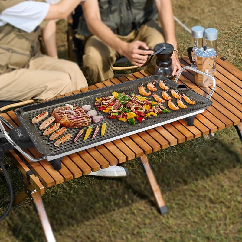 Winning Star Standing Electric Grill 1360W Cast Aluminum Non-Stick with Overheat Protection - View 5