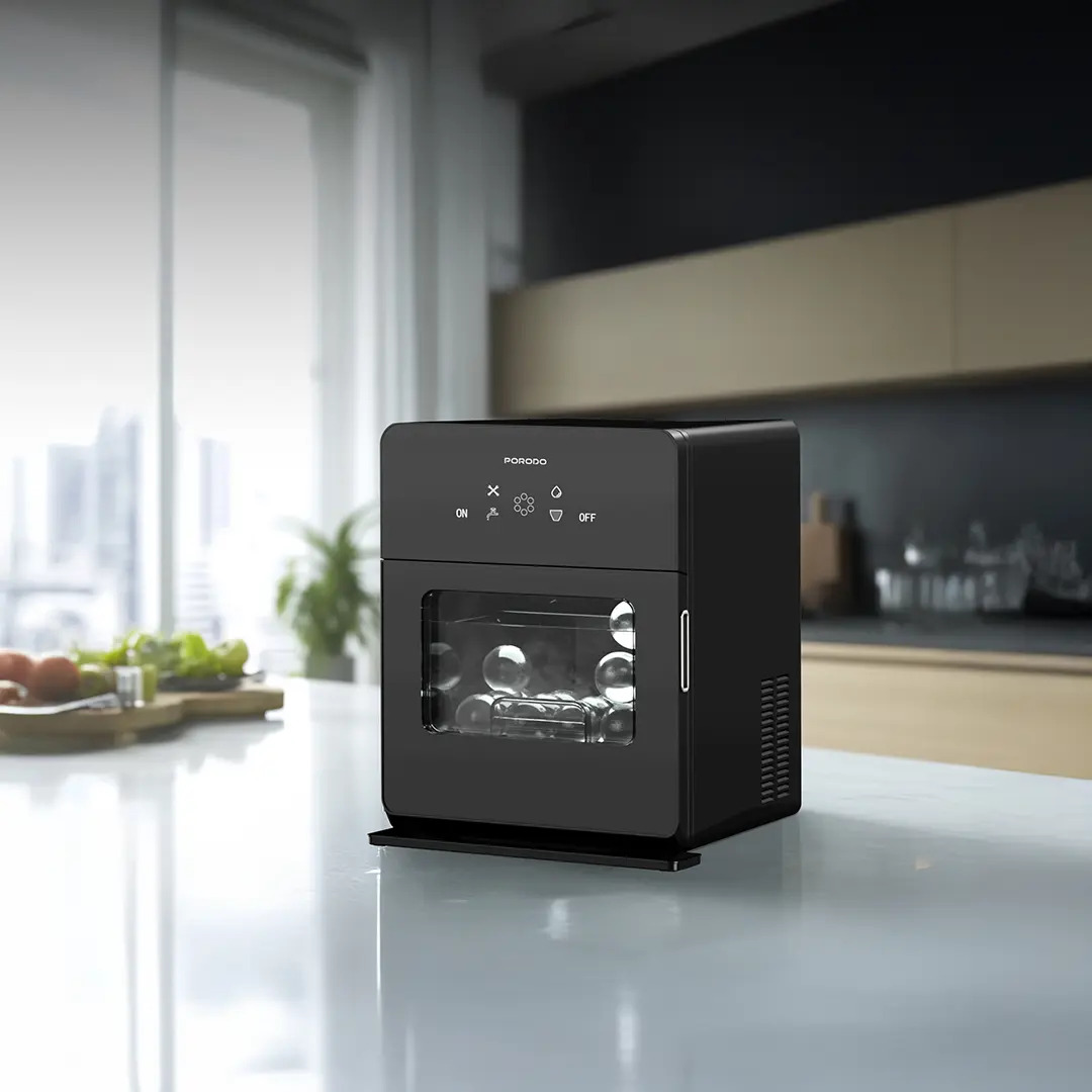 اطلب صانعة ثلج منزلية بورودو 250 واط 1.6 لتر Porodo Lifestyle Sphere Ice  Machine | Jomla.ae