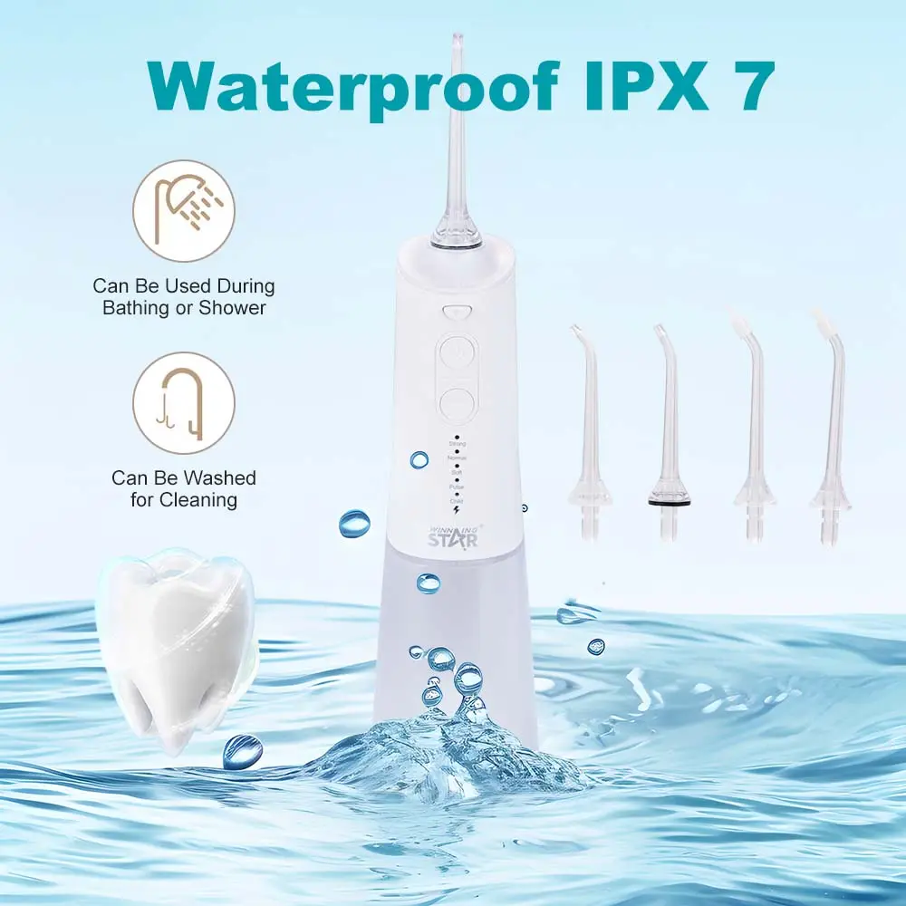 Winning Star Waterfloss 300ml IPX7 Waterproof Flosser with 360-Degree Rotating Nozzle - View 3