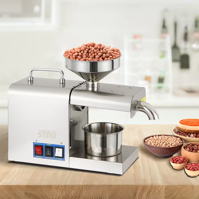 Winning Star Multifunctional Stainless Steel Electric Oil Press Machine Hot/ Cold Press Oil Extractor 820W - View 5