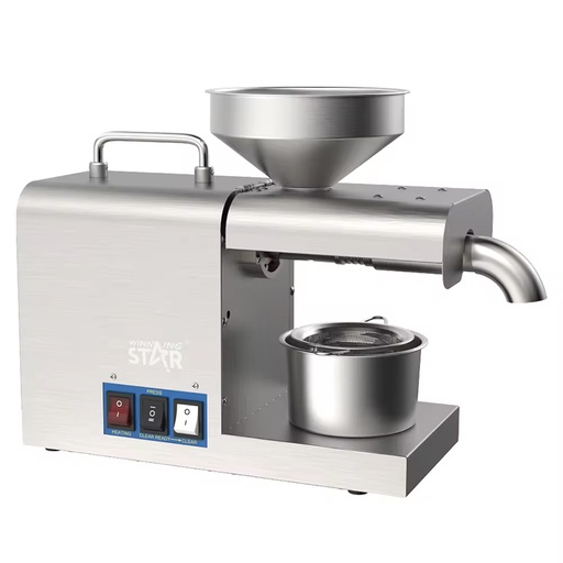Winning Star Multifunctional Stainless Steel Electric Oil Press Machine Hot/ Cold Press Oil Extractor 820W
