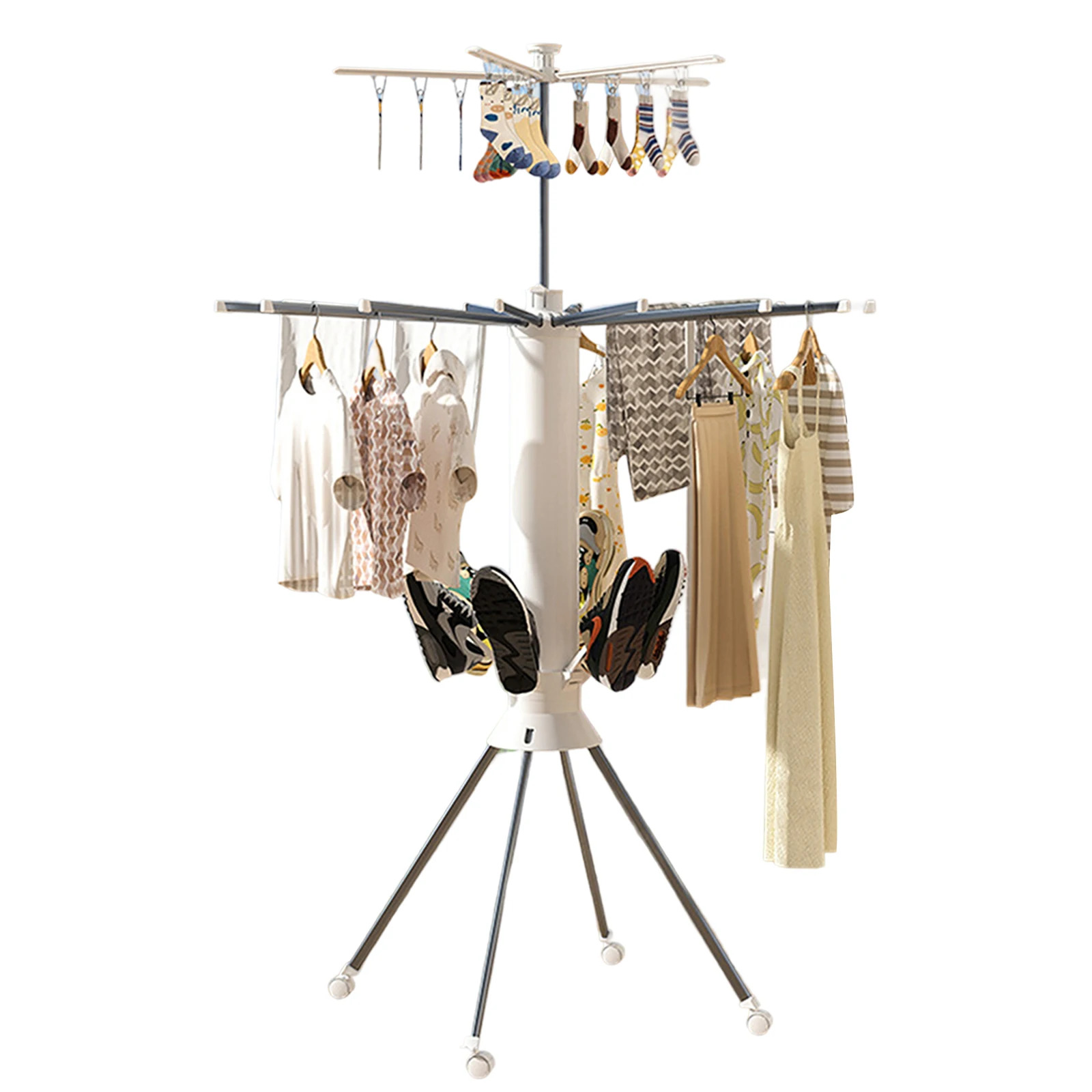 Order Heavy Duty Folding Clothes Drying Rack with Stand 360 Degree ...