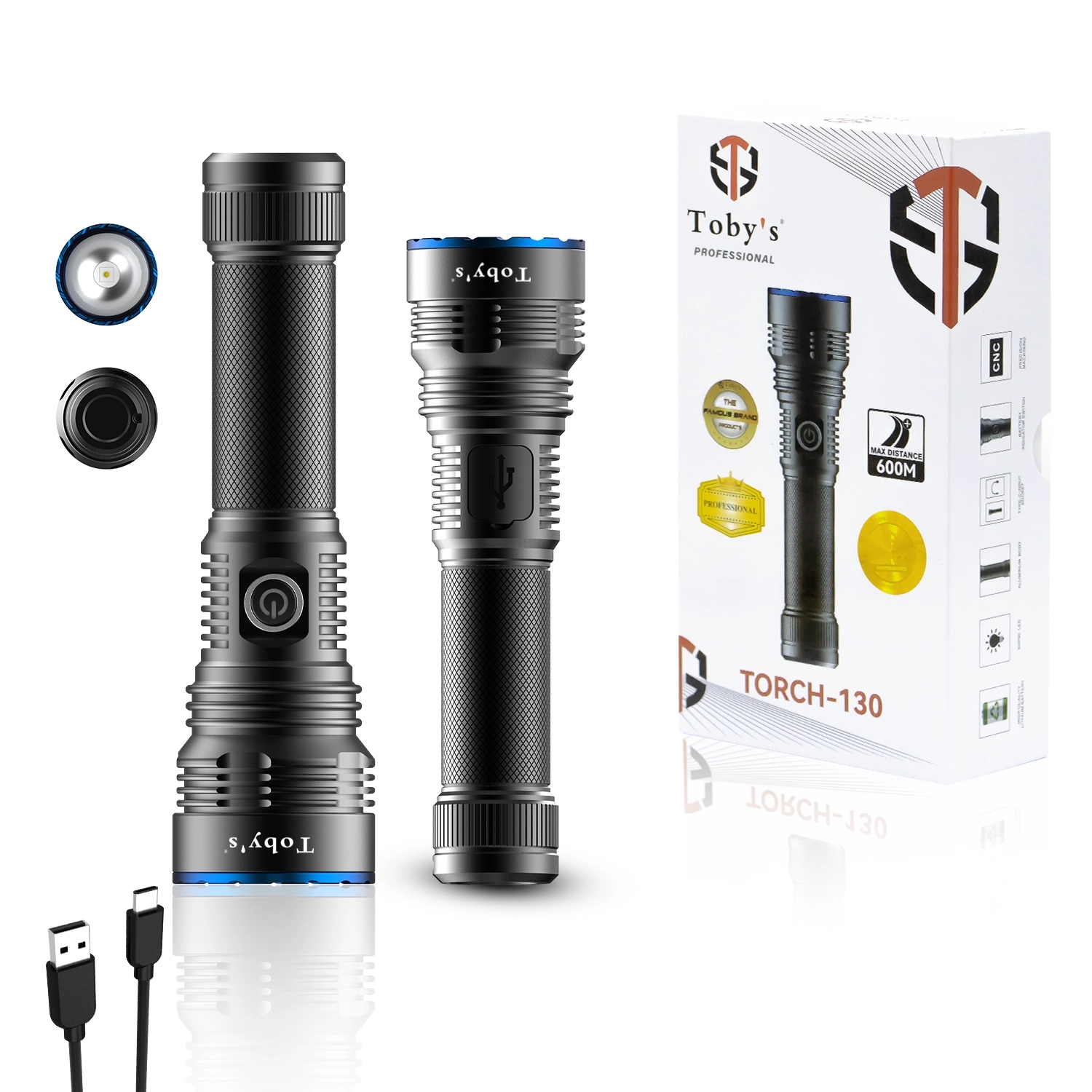 Order Toby’s Torch-130 Rechargeable LED Flashlight with Great Lumen ...